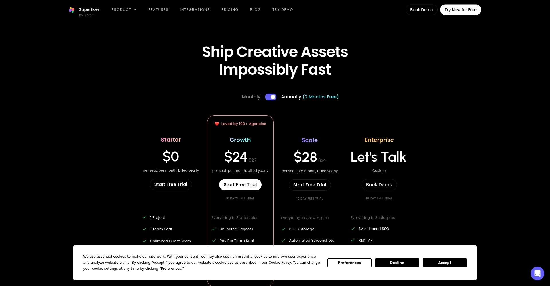 Superflow价格表截图