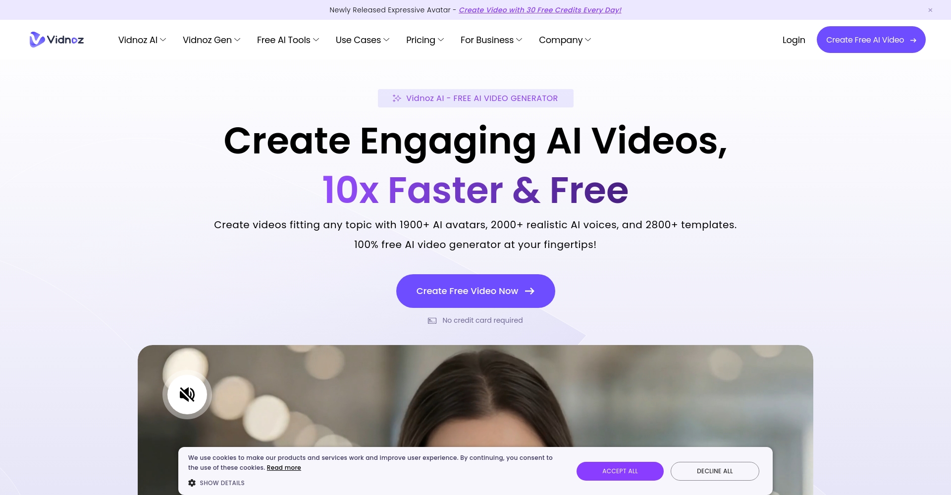 Vidnoz AI官网截图