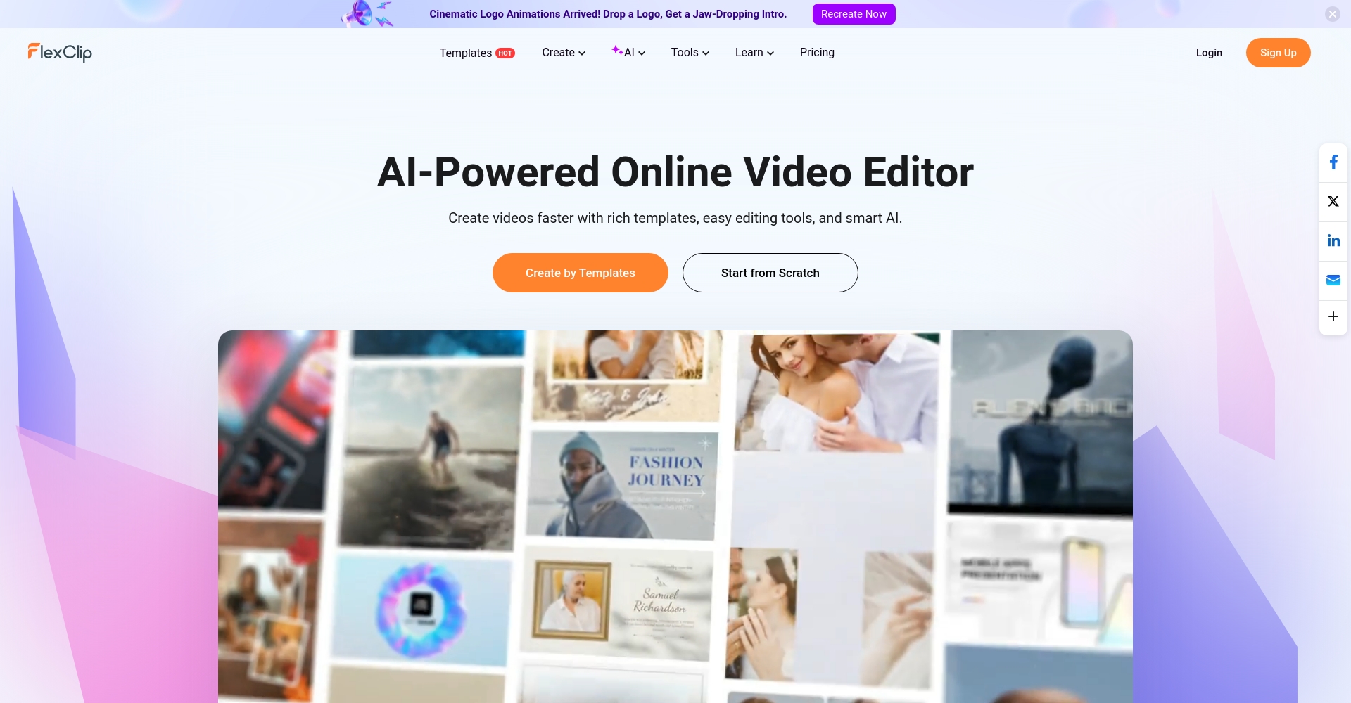 FlexClip官网截图