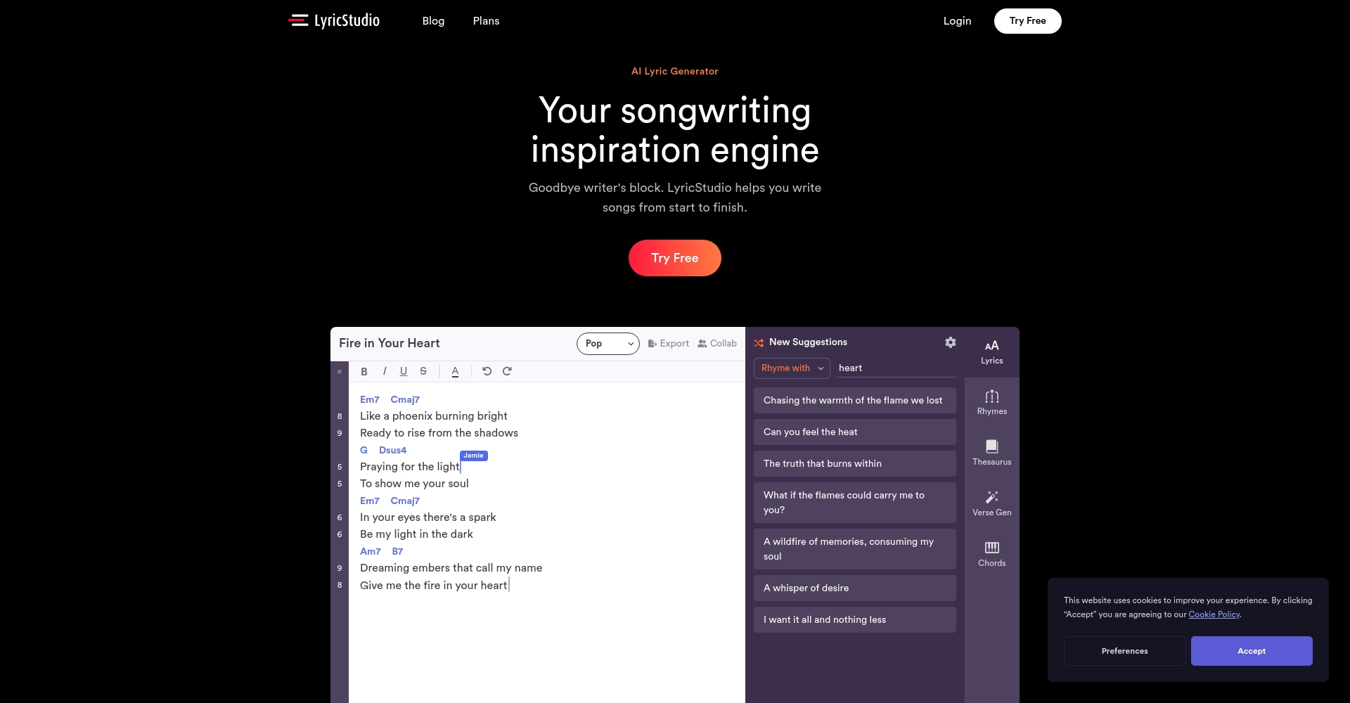 lyricstudio官网首页截图