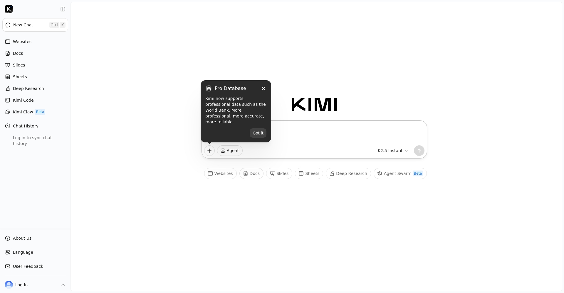 Kimi AI首页截图