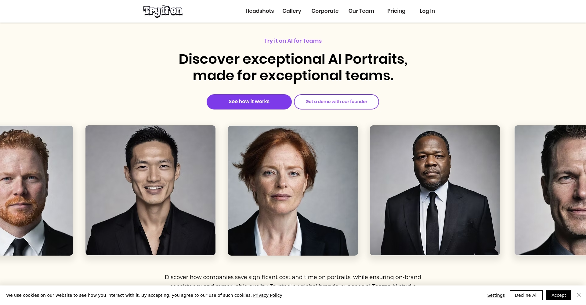 Try it on AI团队头像页面截图
