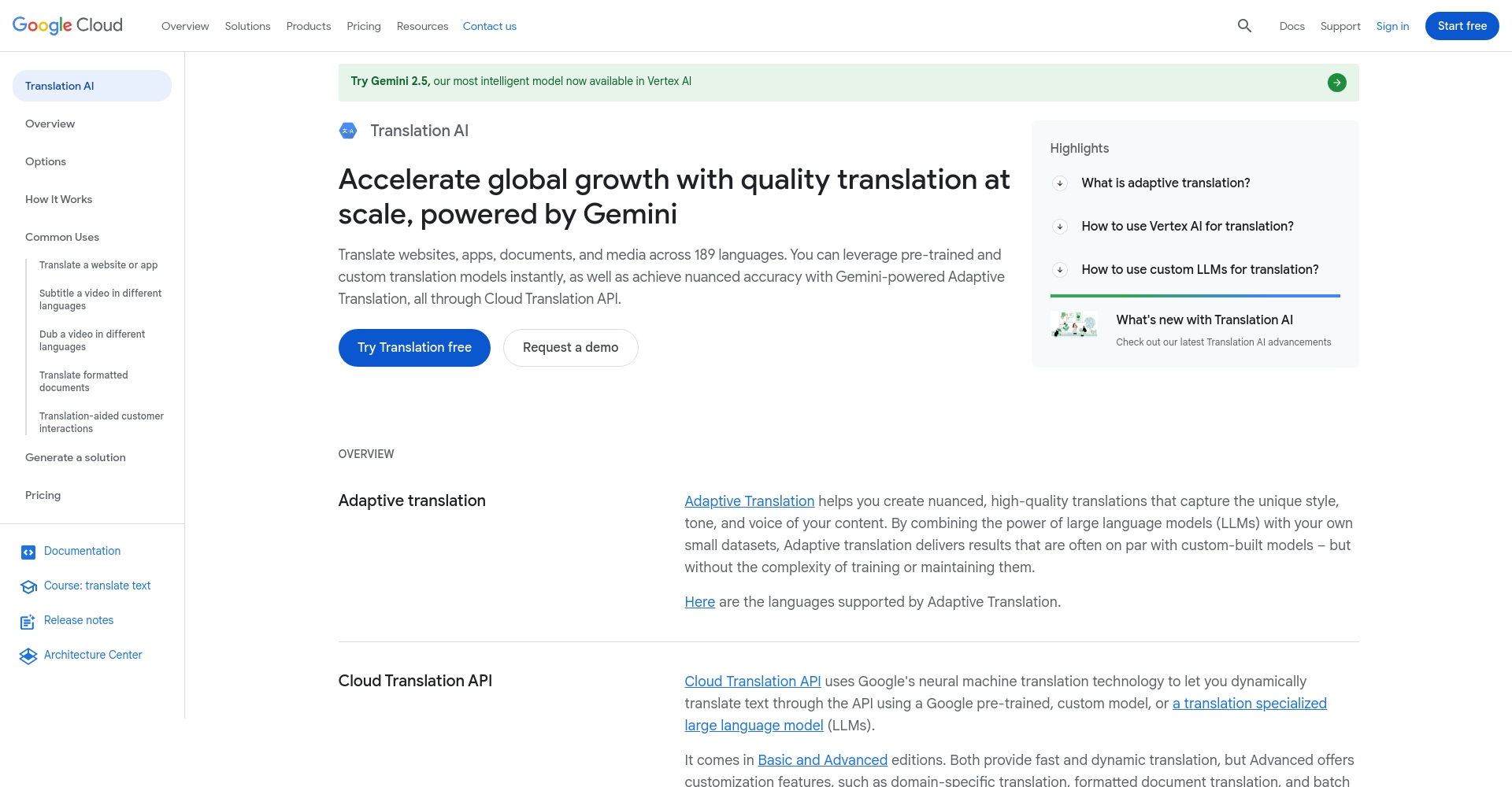 谷歌云翻译界面