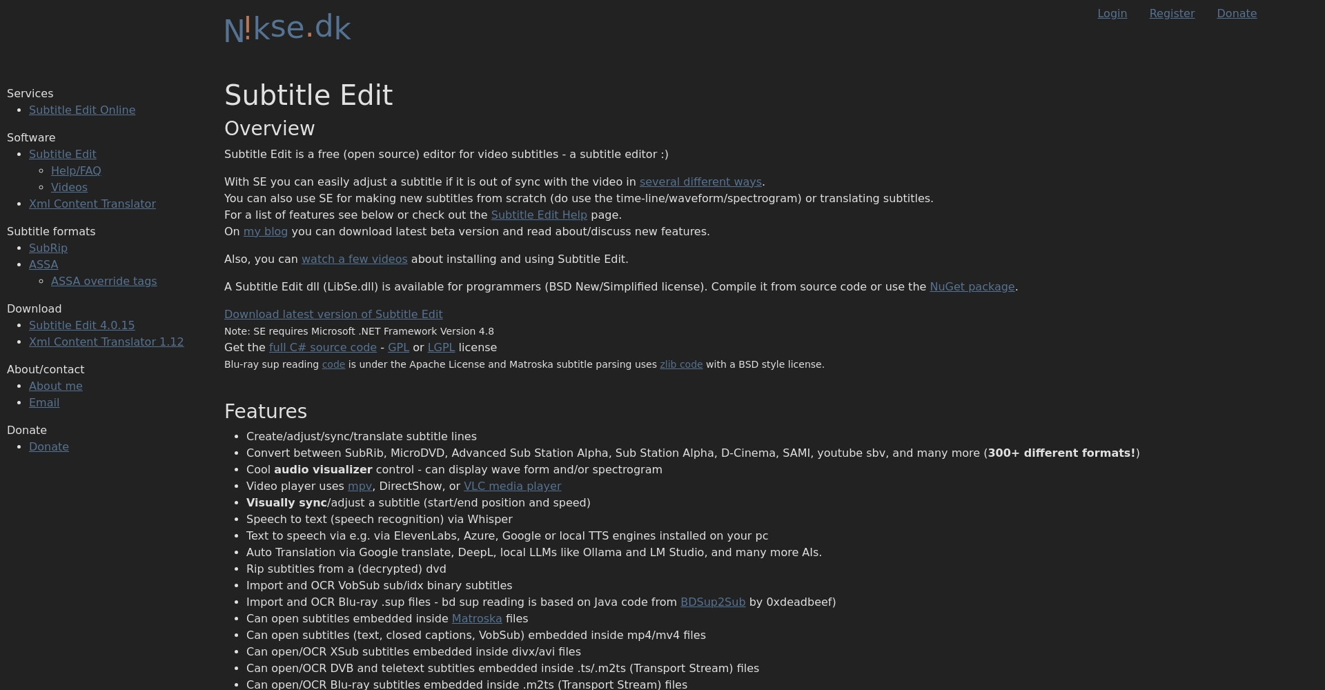 Subtitle Edit开源字幕工具