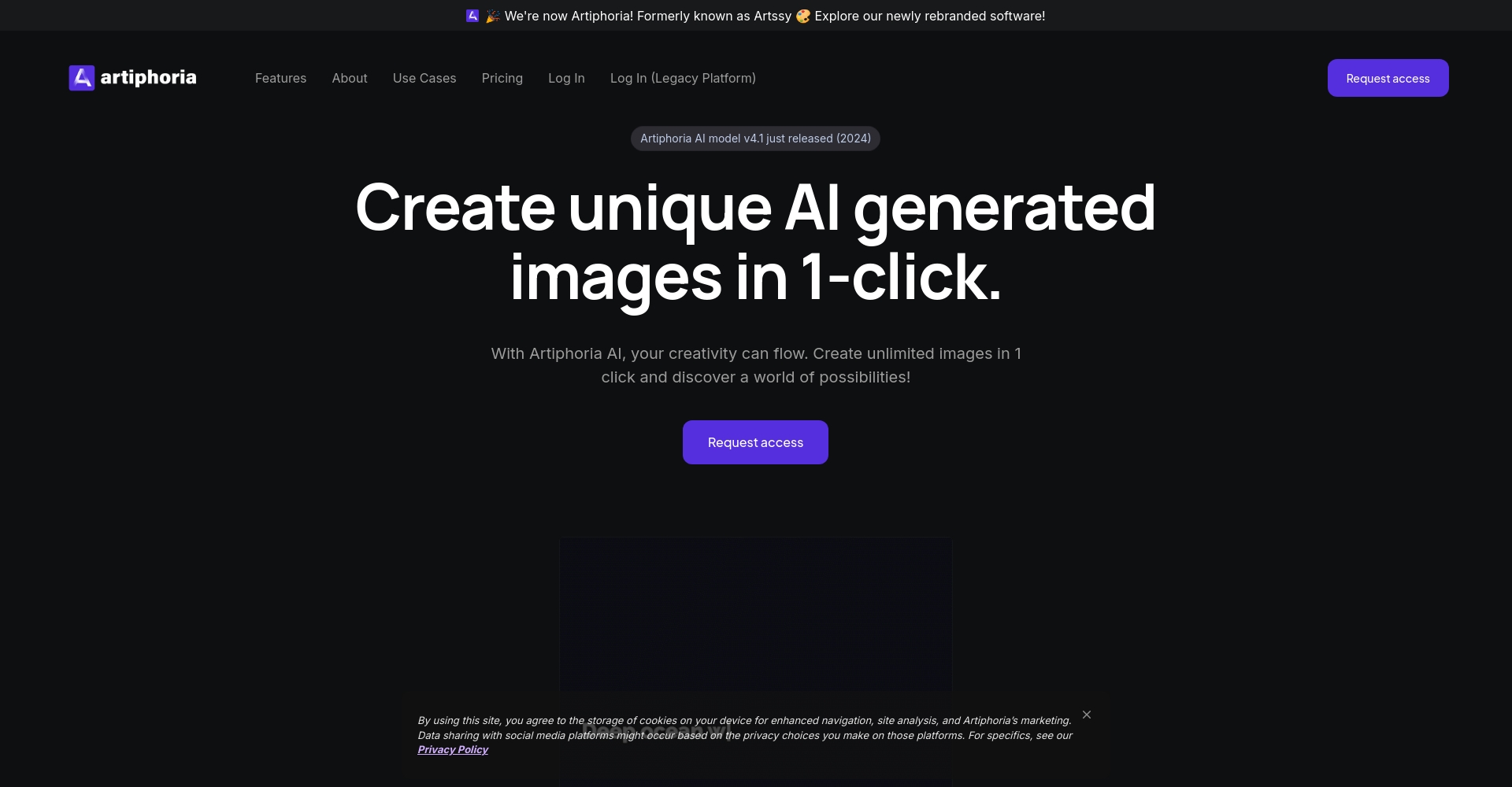 Artiphoria AI官网界面