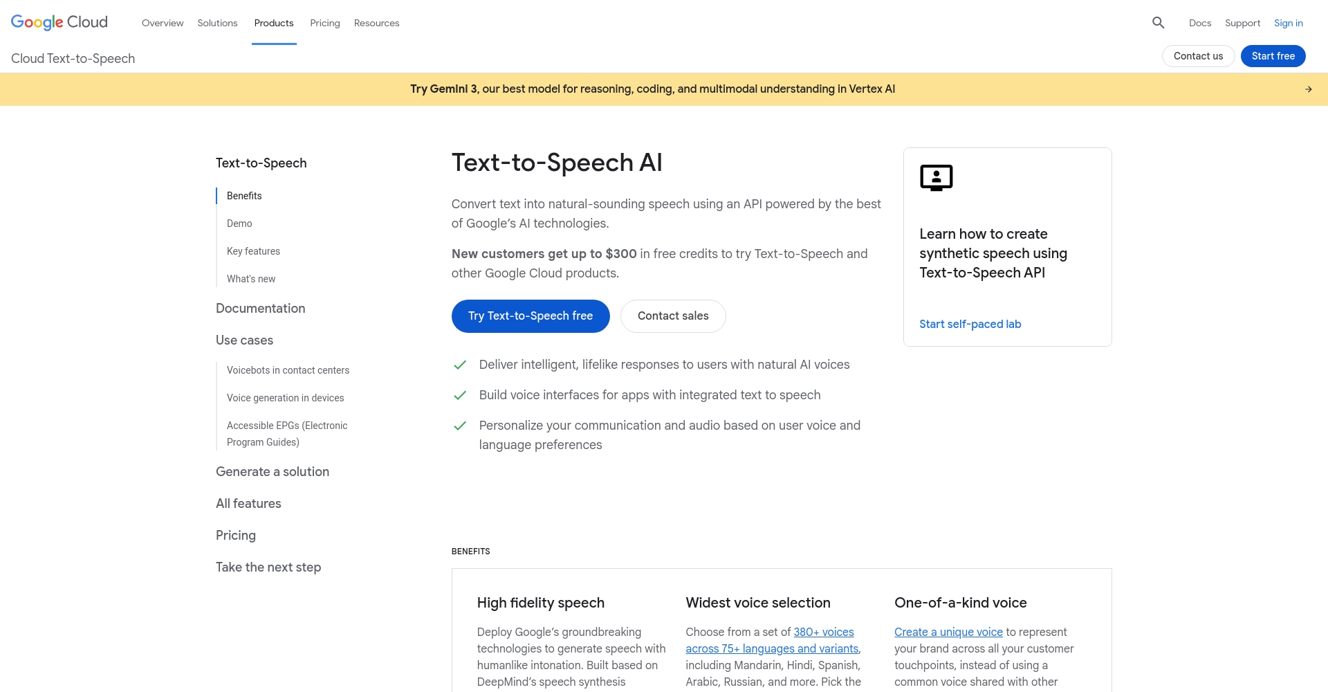 谷歌Cloud TTS平台