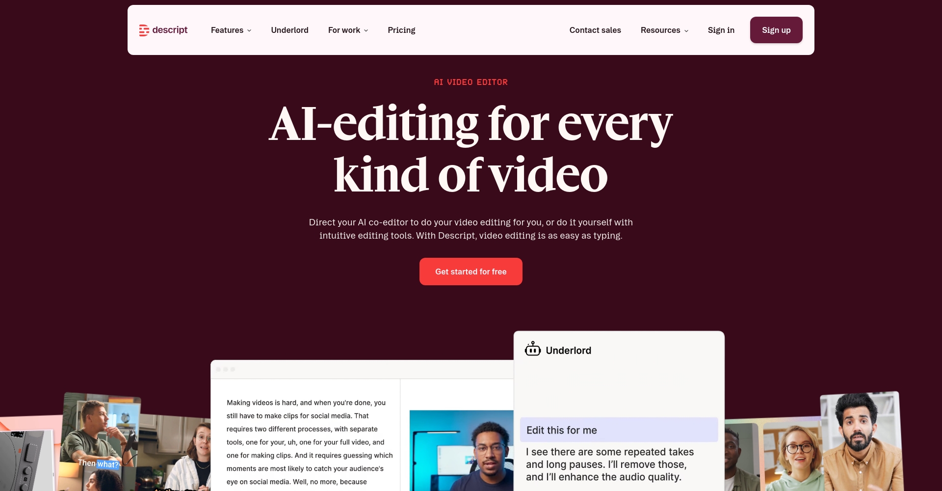 Descript编辑界面