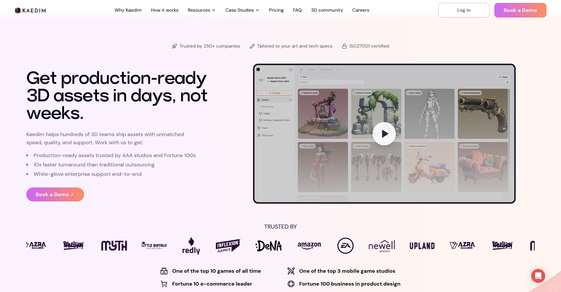 Kaedim官网首页截图