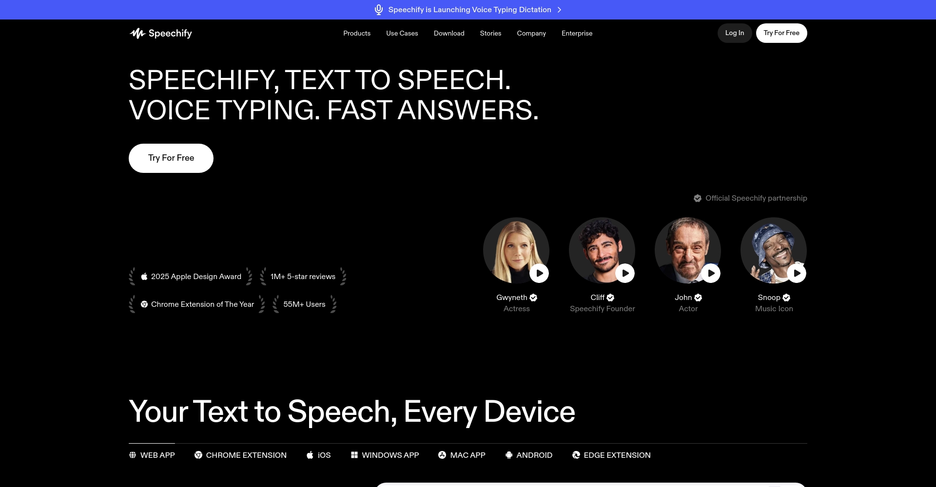 Speechify应用界面