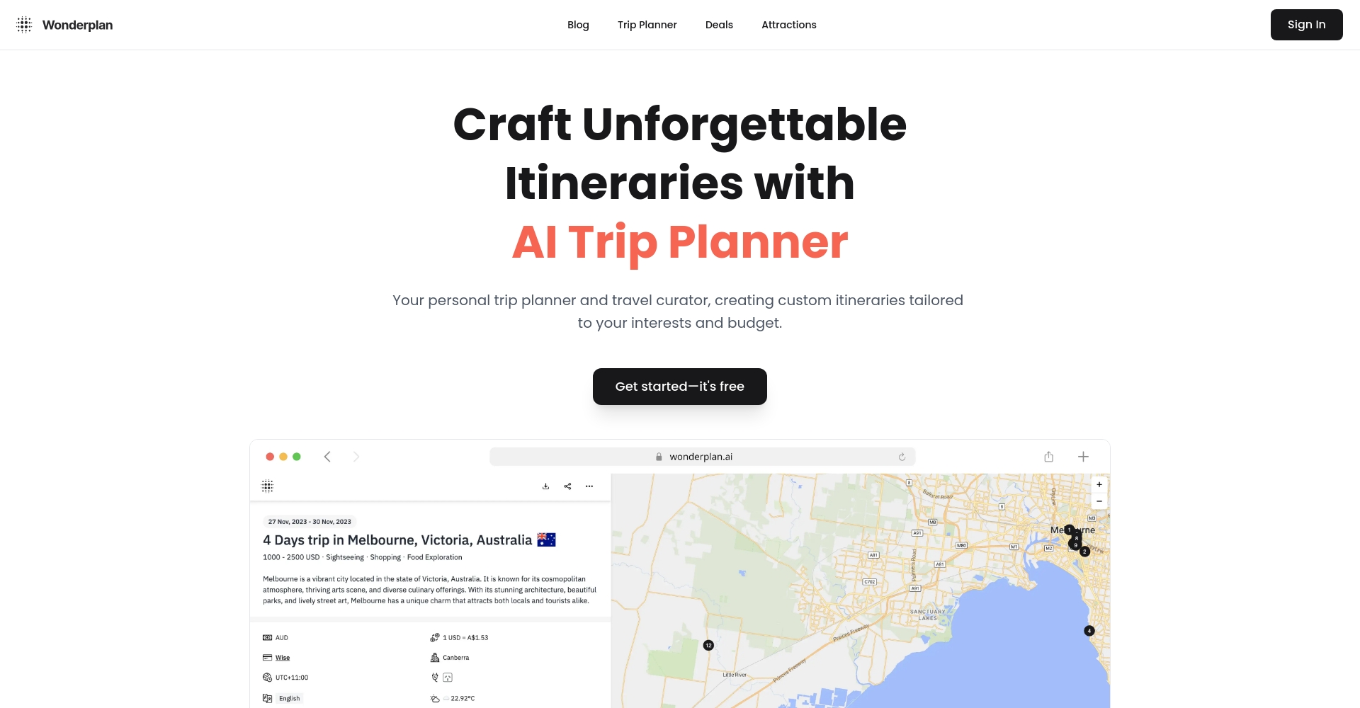 Wonderplan官网首页截图