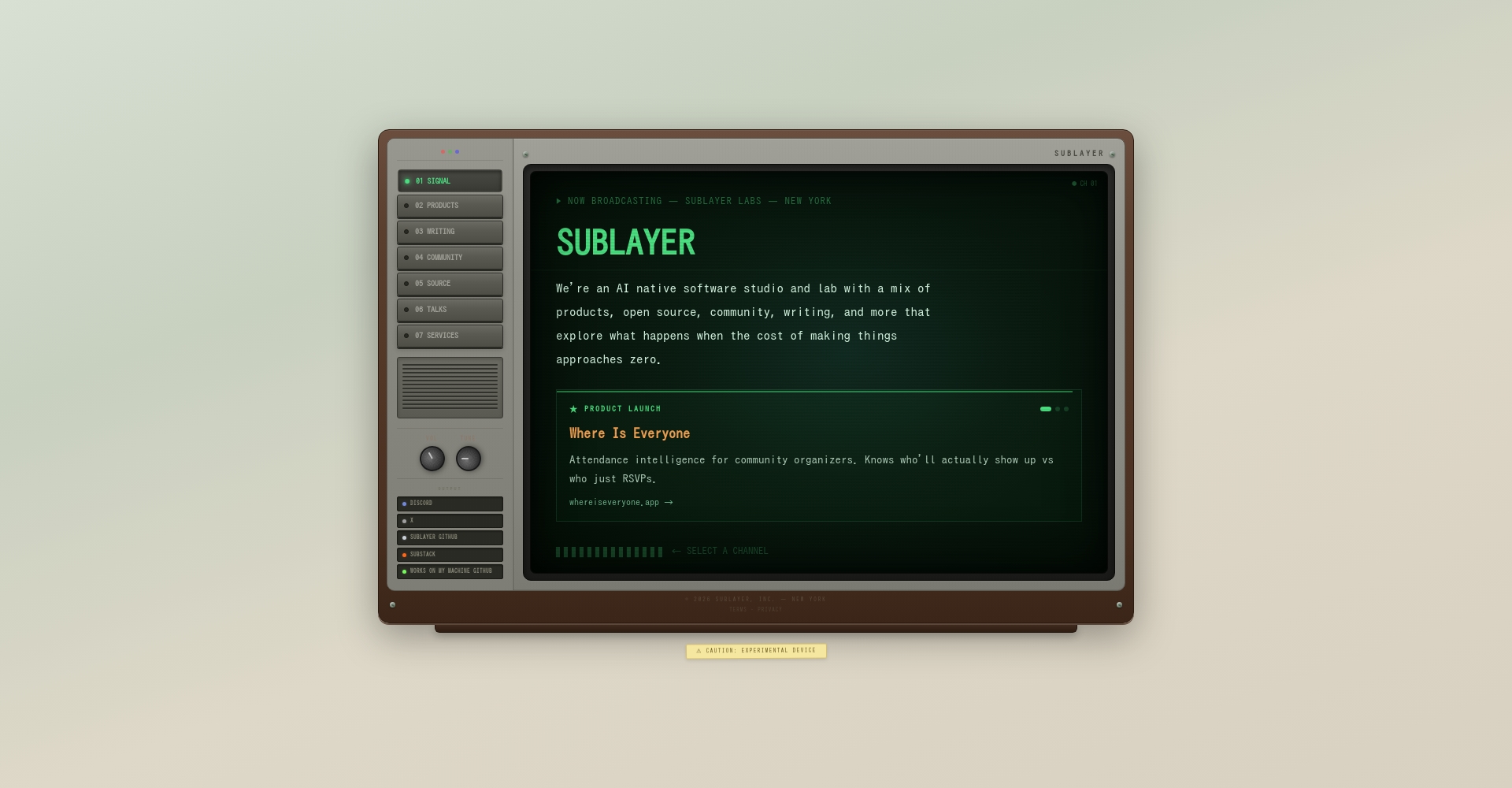 Sublayer官网首页截图