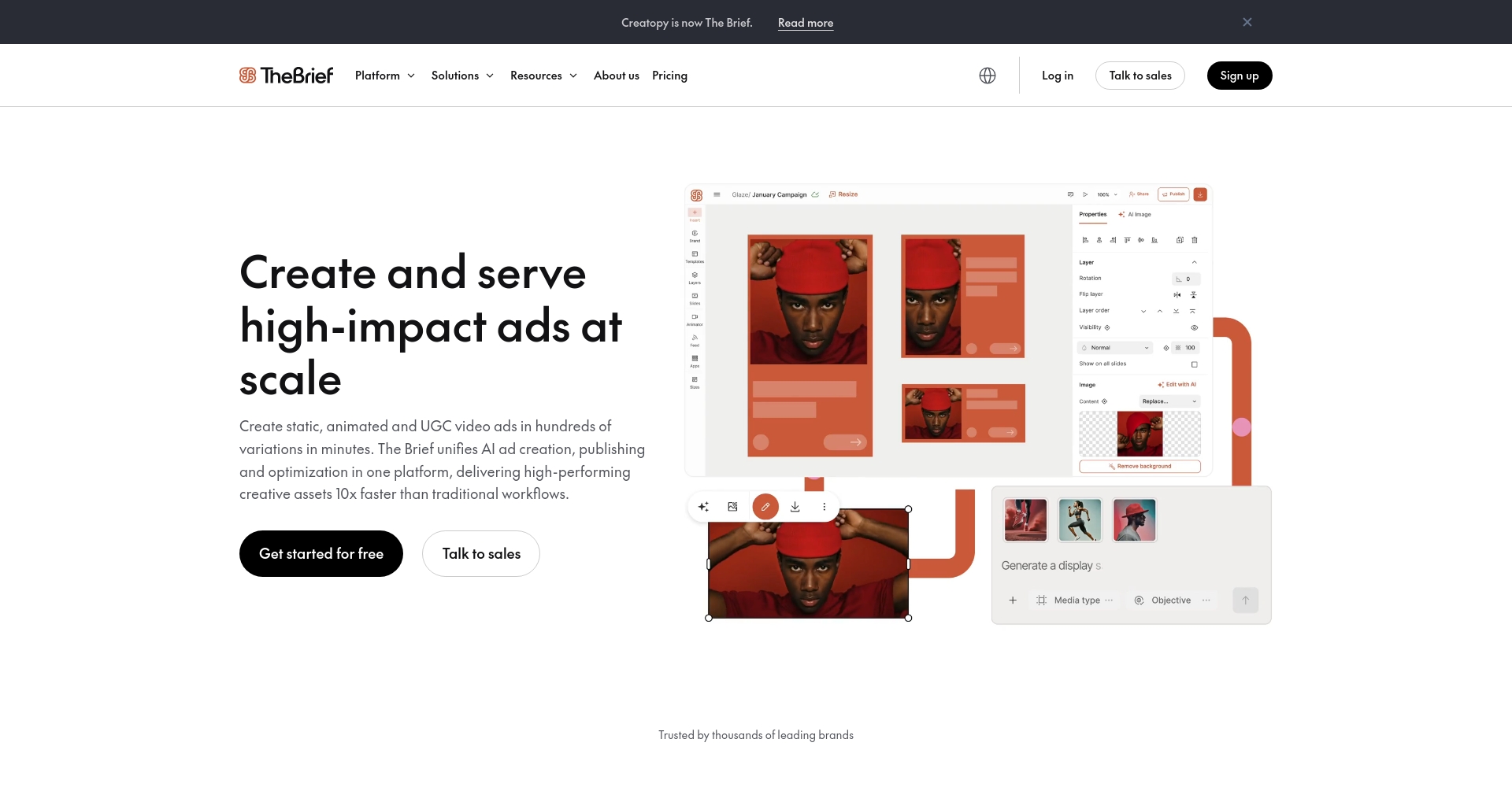 Creatopy AI 官网首页截图