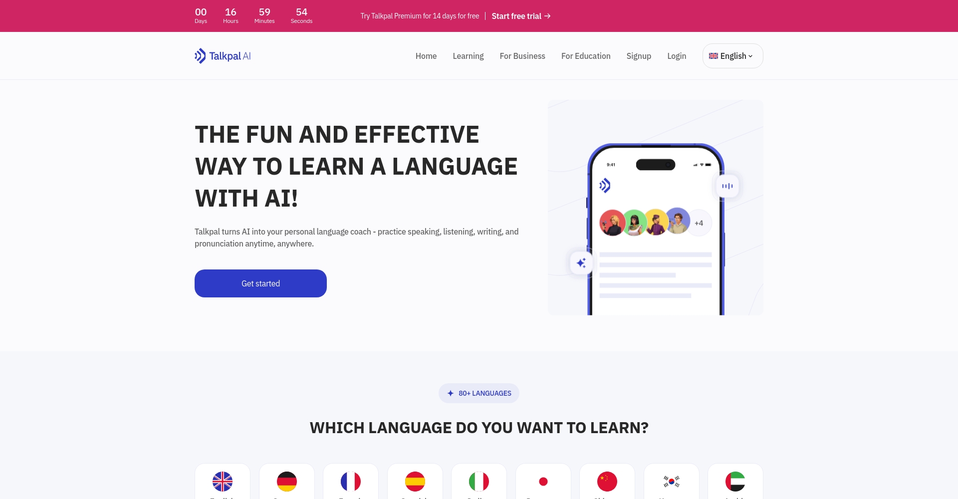 Talkpal官方网站界面