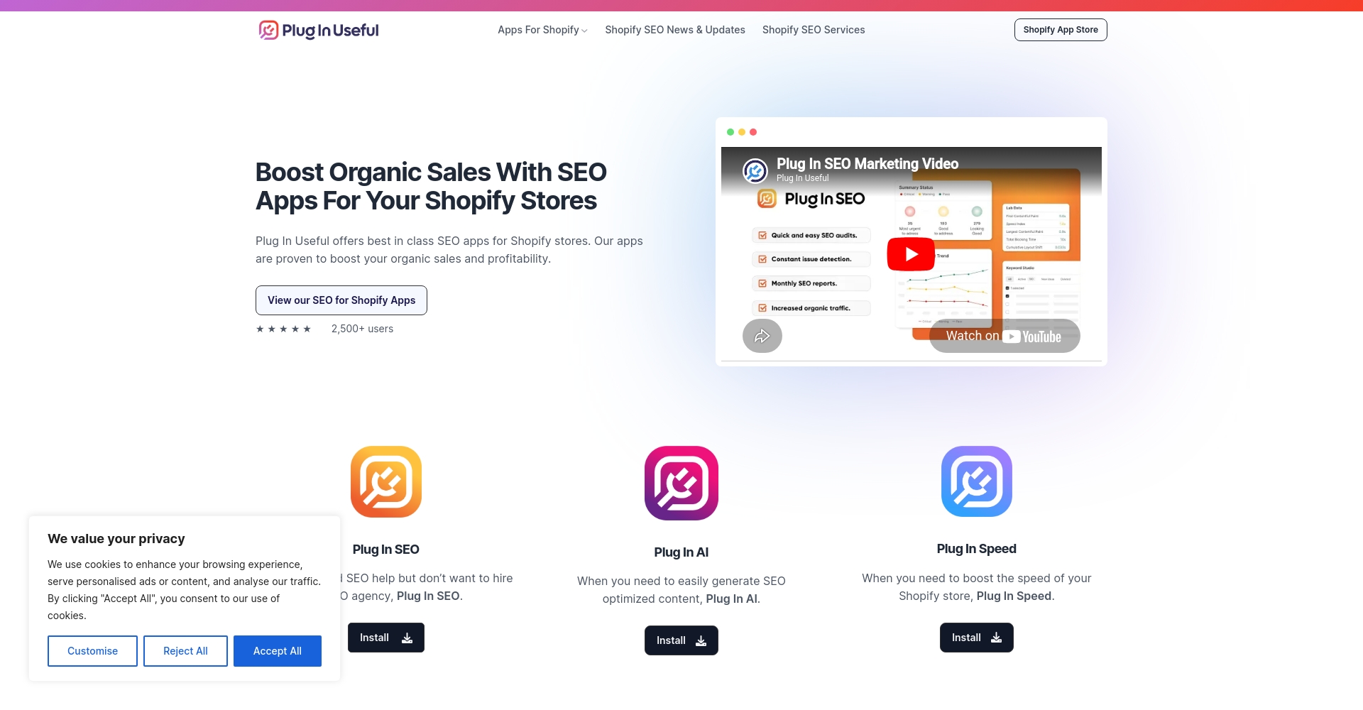 Plug In Useful官網首頁截圖