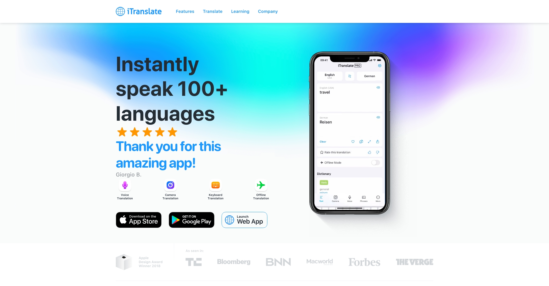 iTranslate界面截图