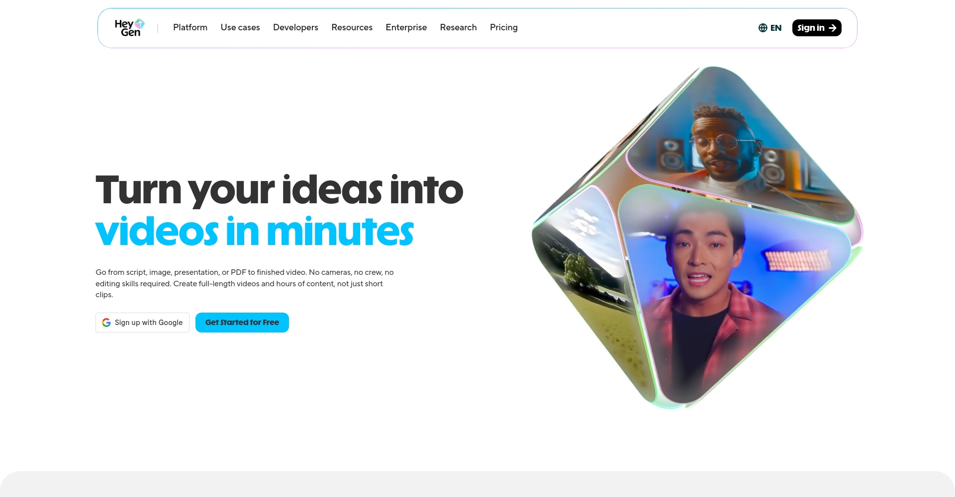 HeyGen官网首页截图