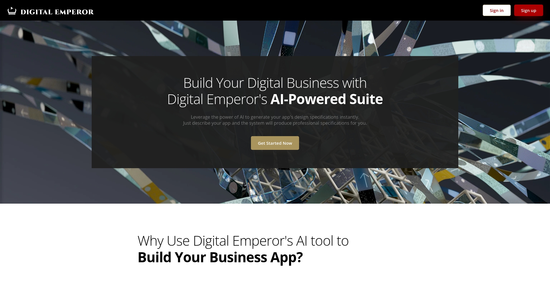 Digital Emperor 平台首页截图