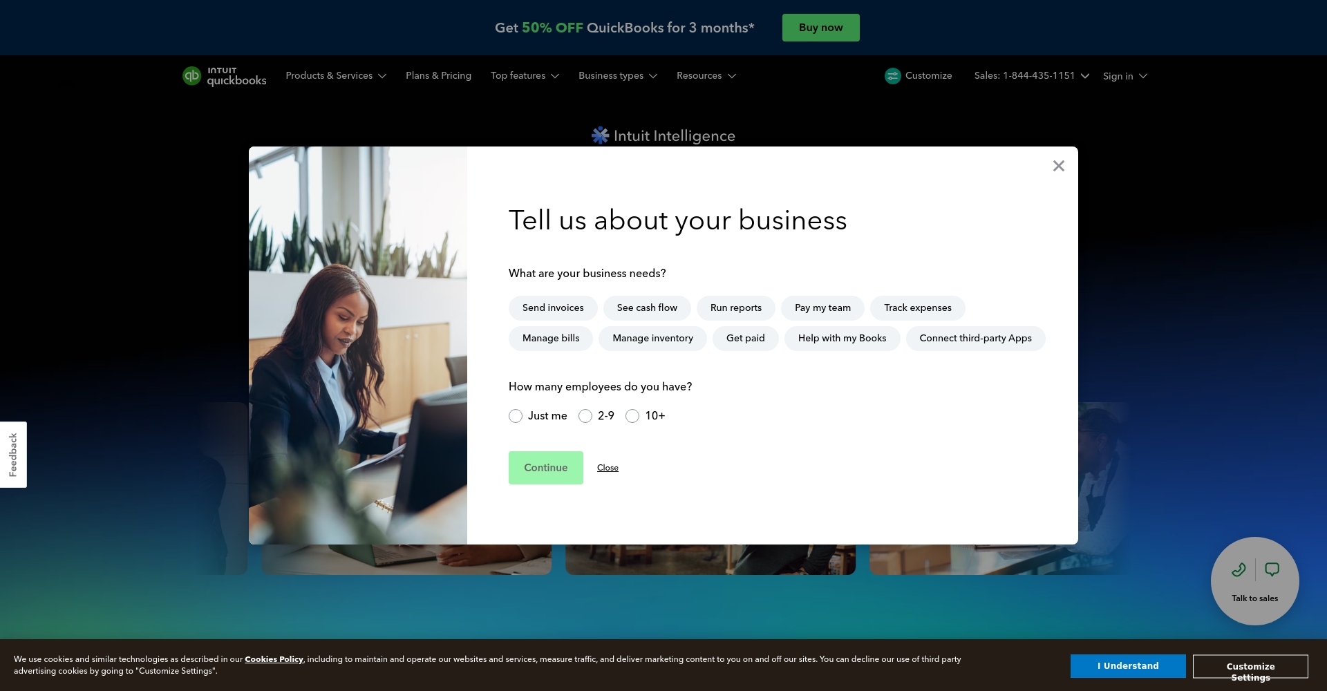 QuickBooks 财务软件界面