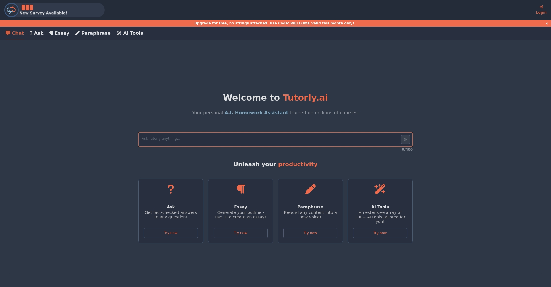 Tutorly.ai官网界面