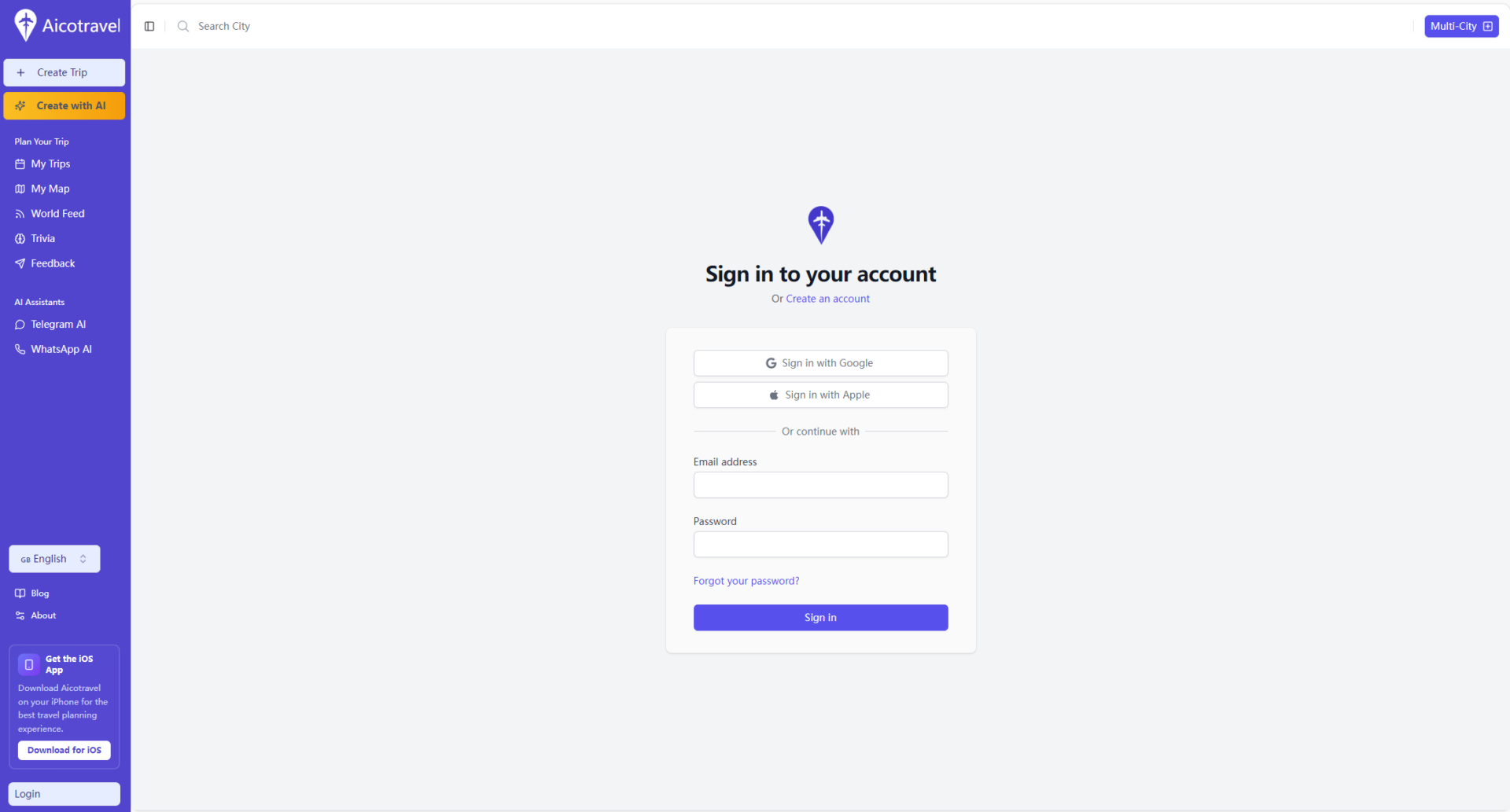 aicotravel注册登录页