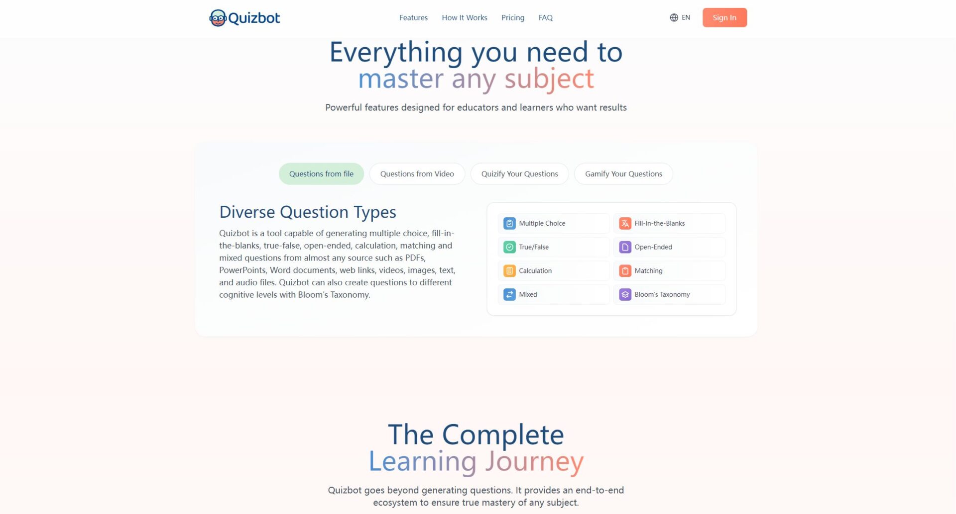 quizbot ai功能介绍
