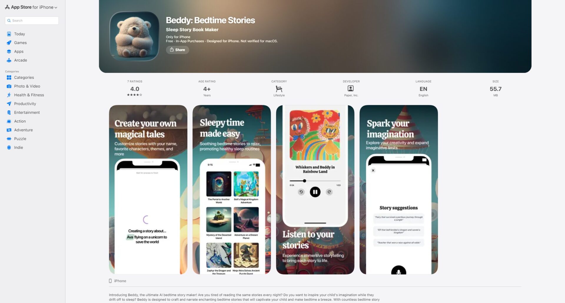 Beddy: Bedtime Stories appstore下载