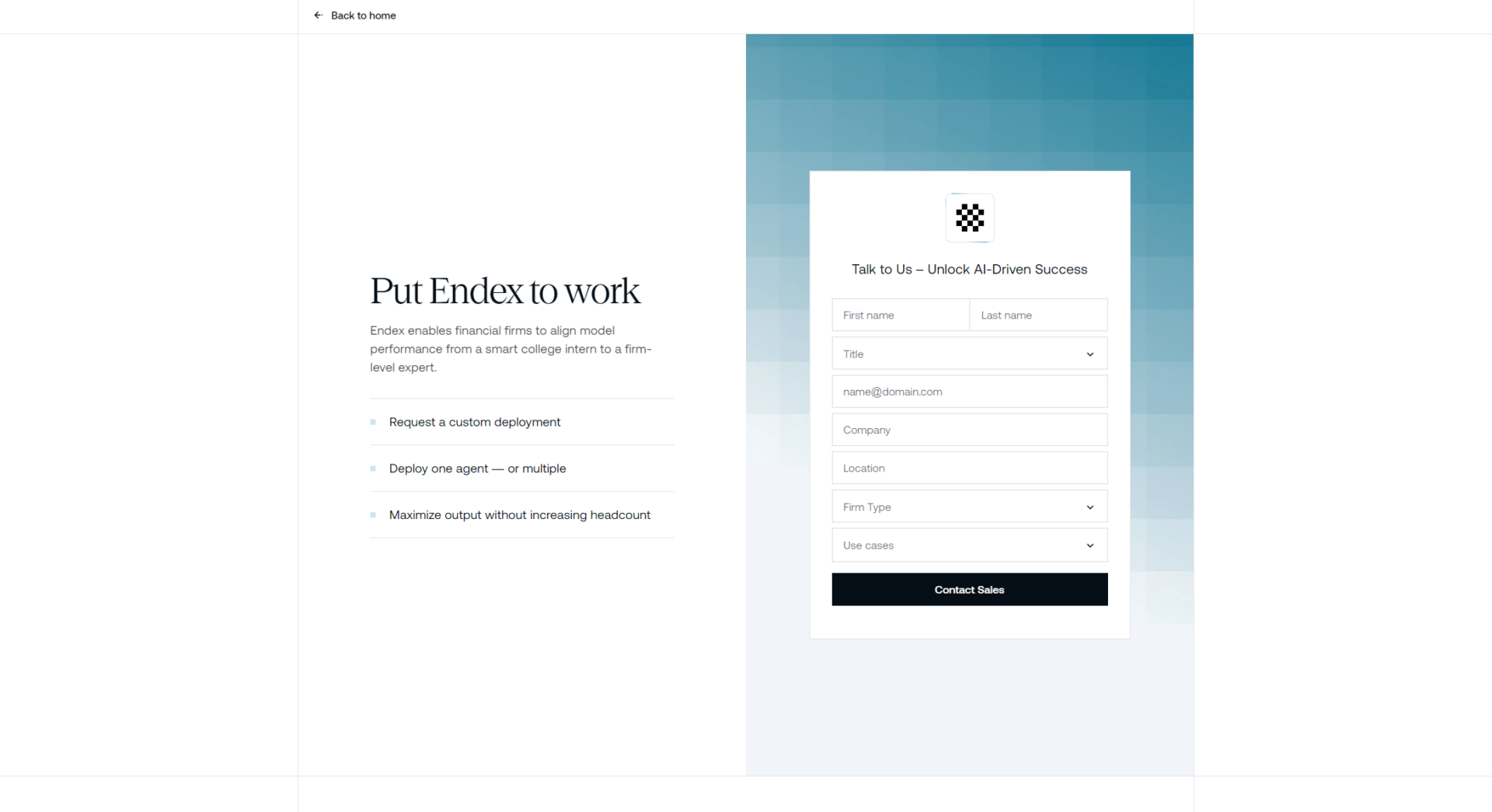 endex ai联系页
