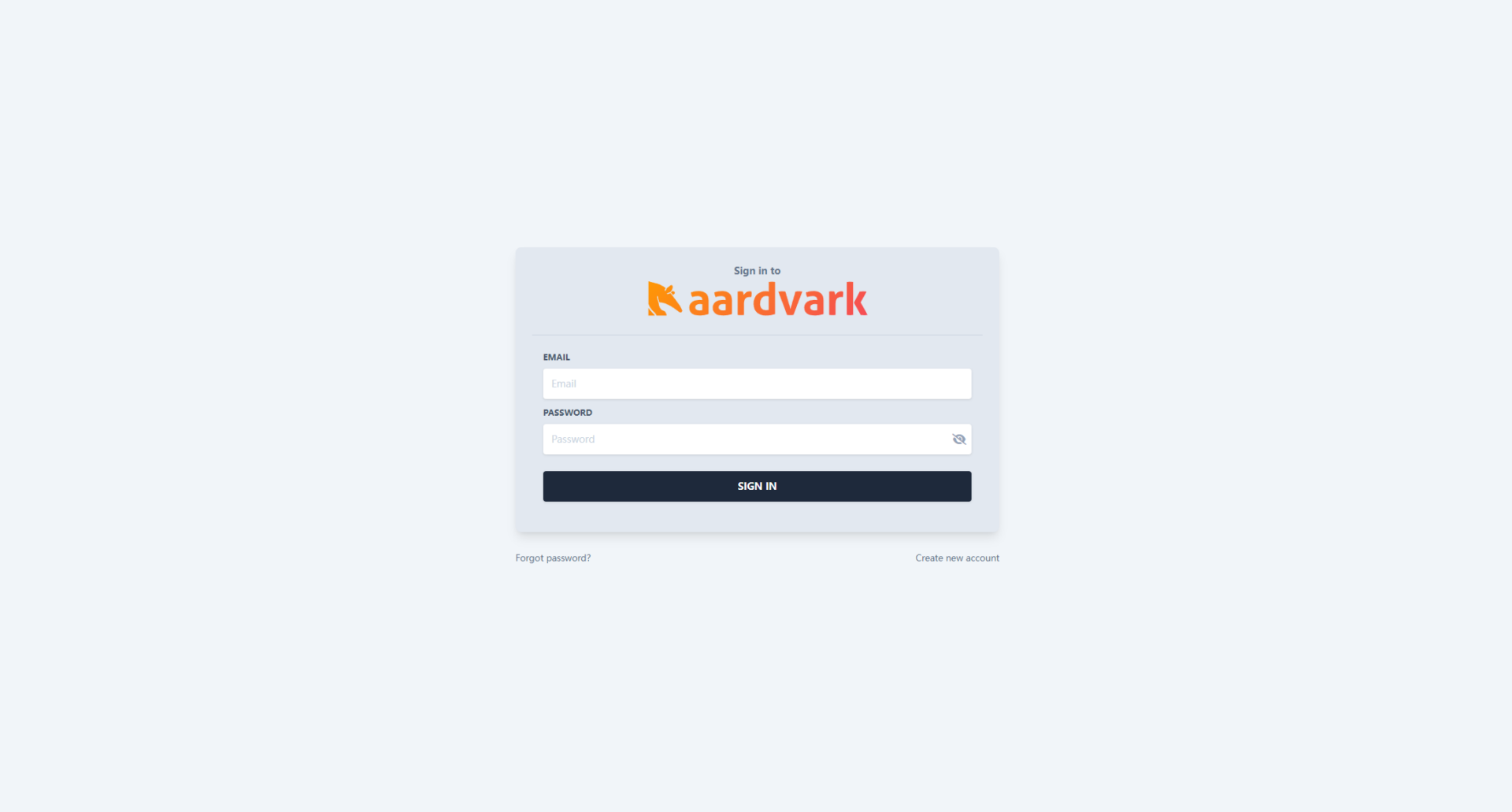 Aardvark注册登录页