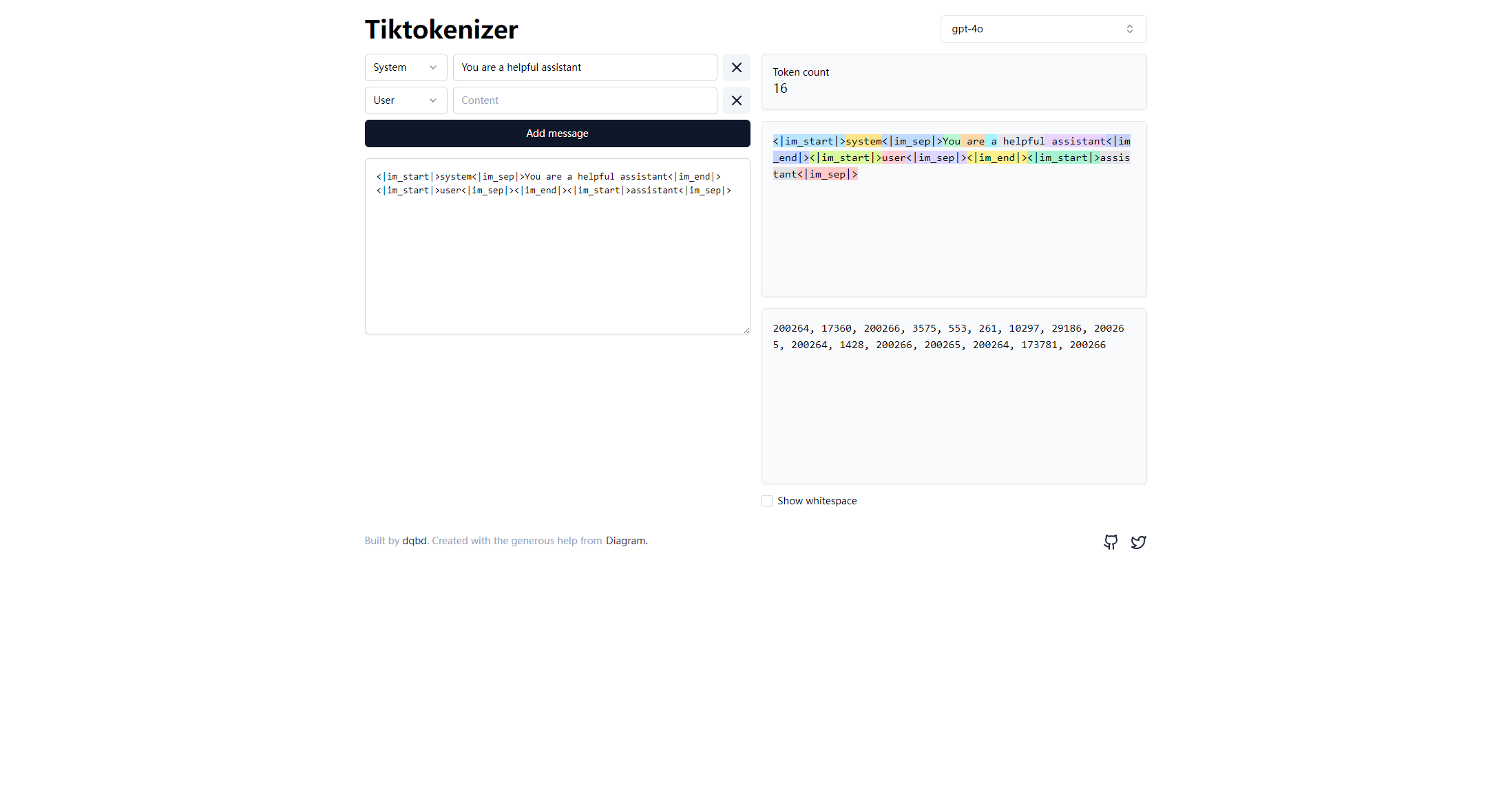 Tiktokenizer官网首页截图