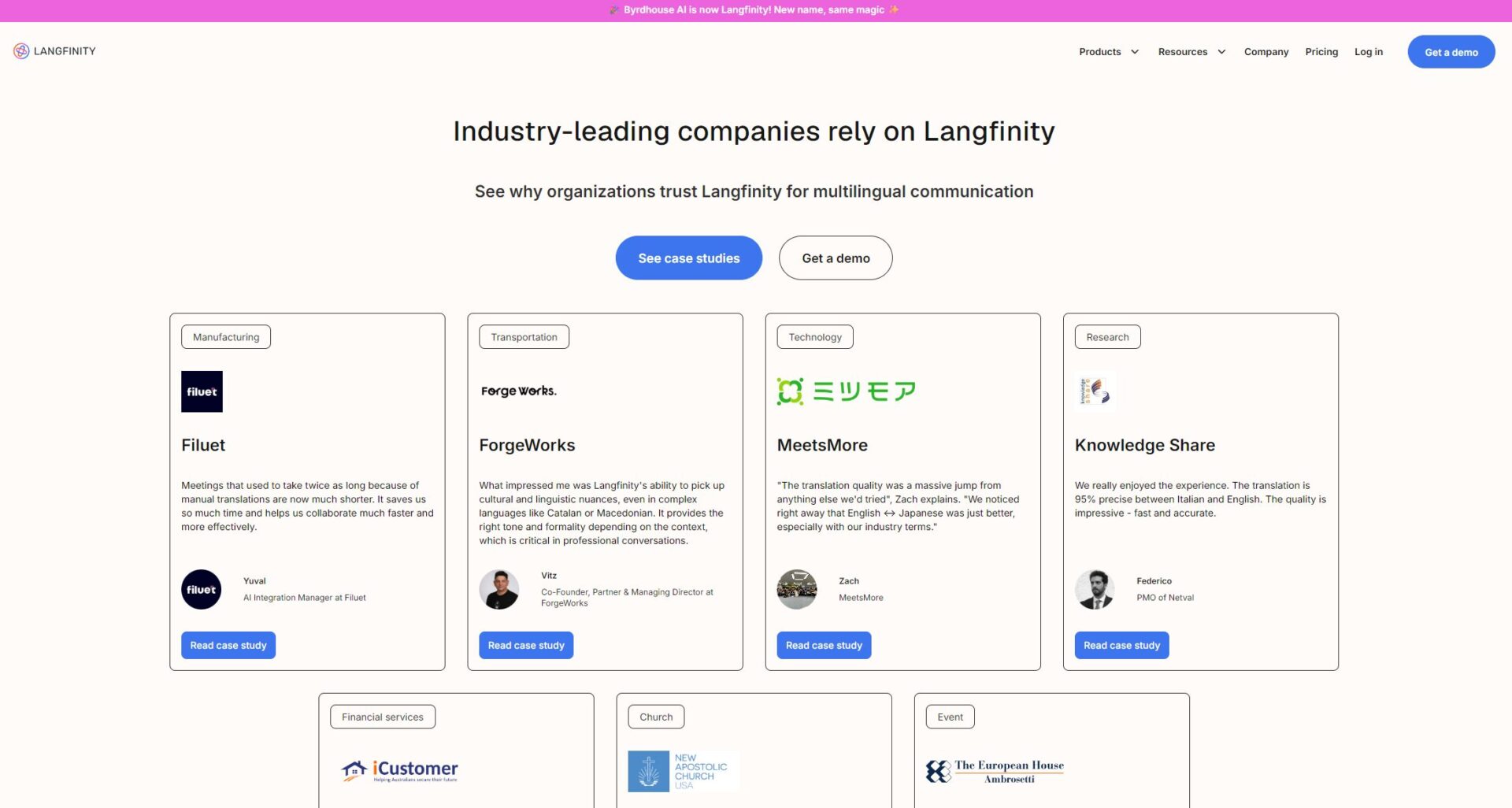 Langfinity用户案例