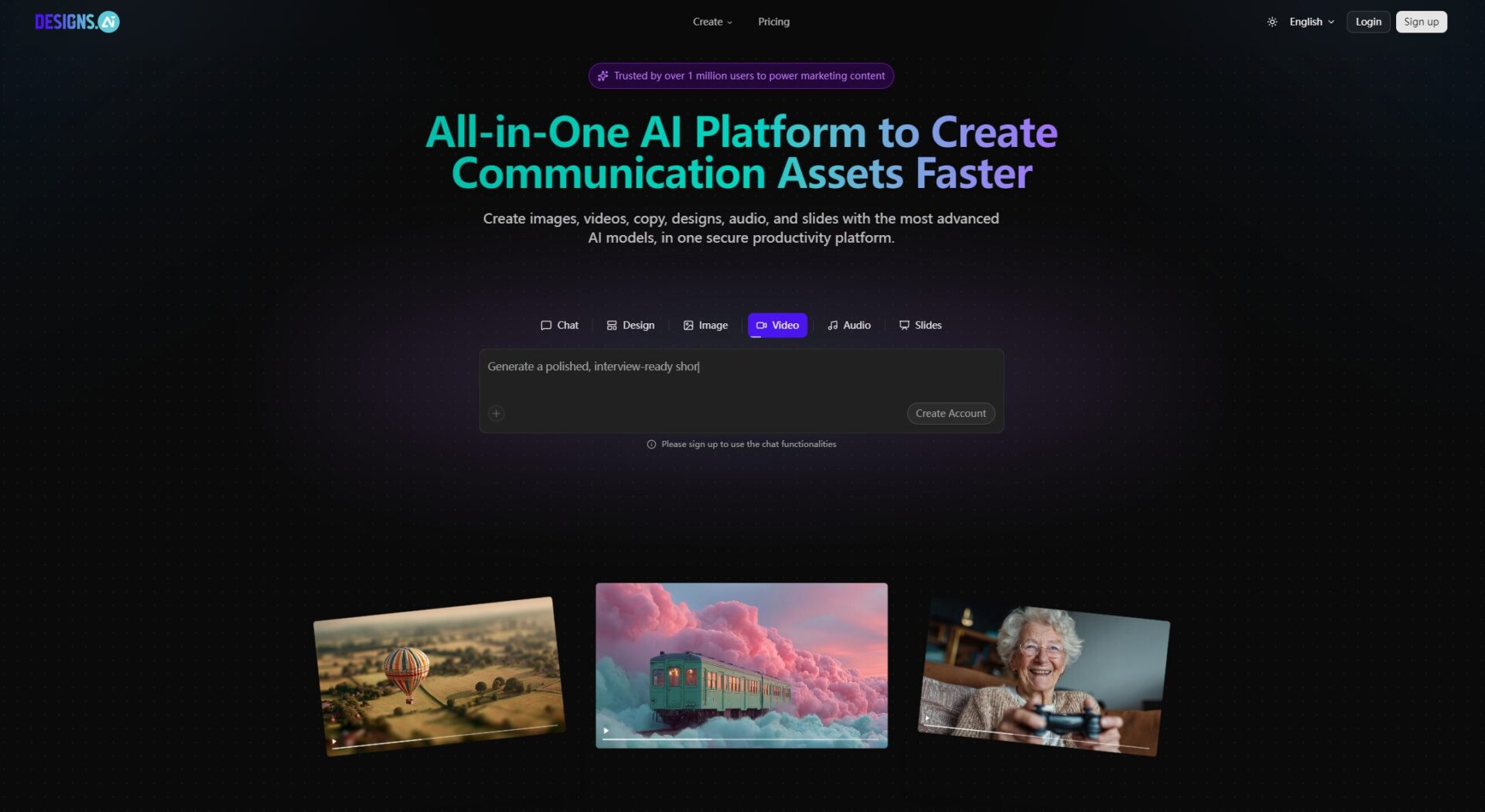Designs.ai Video Maker界面展示