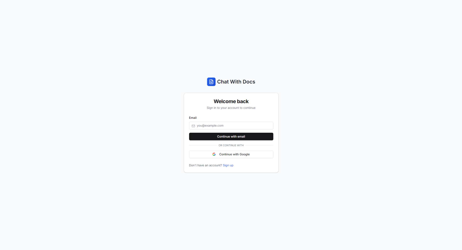 chatwithdocs.co注册登录页