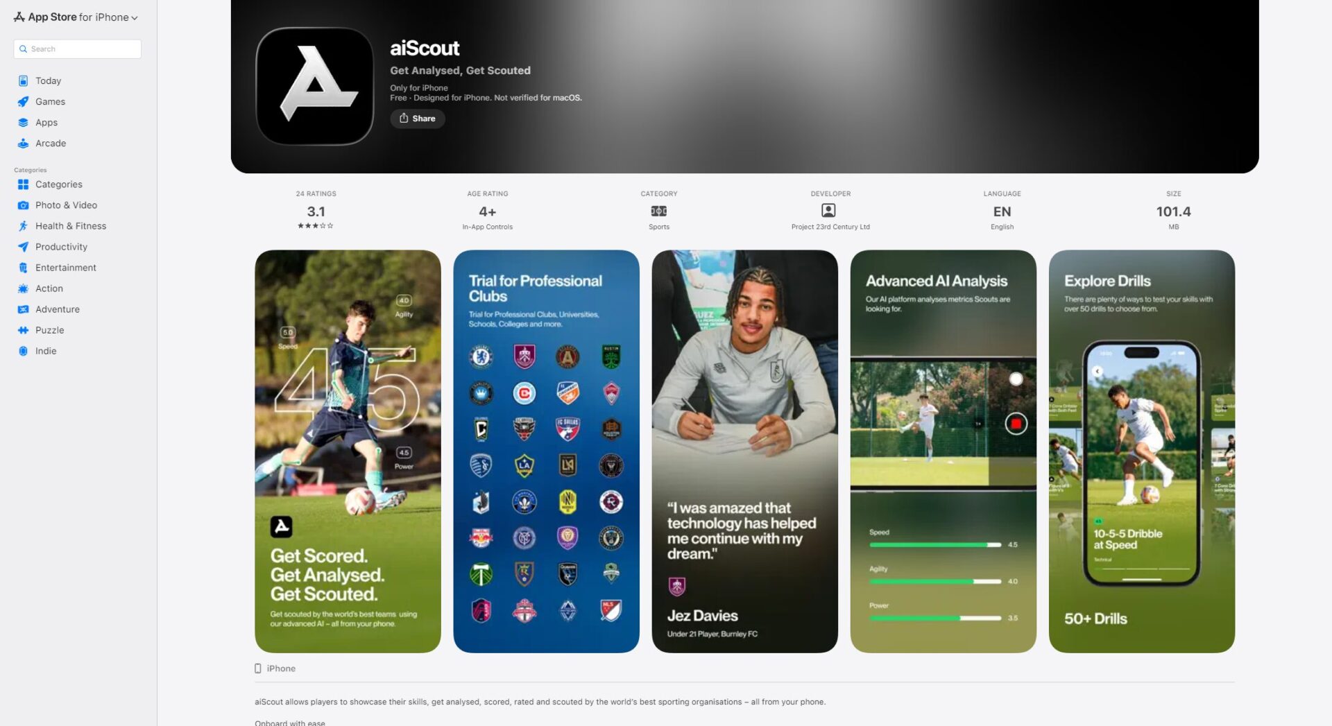 AI Scout AppStore下载页