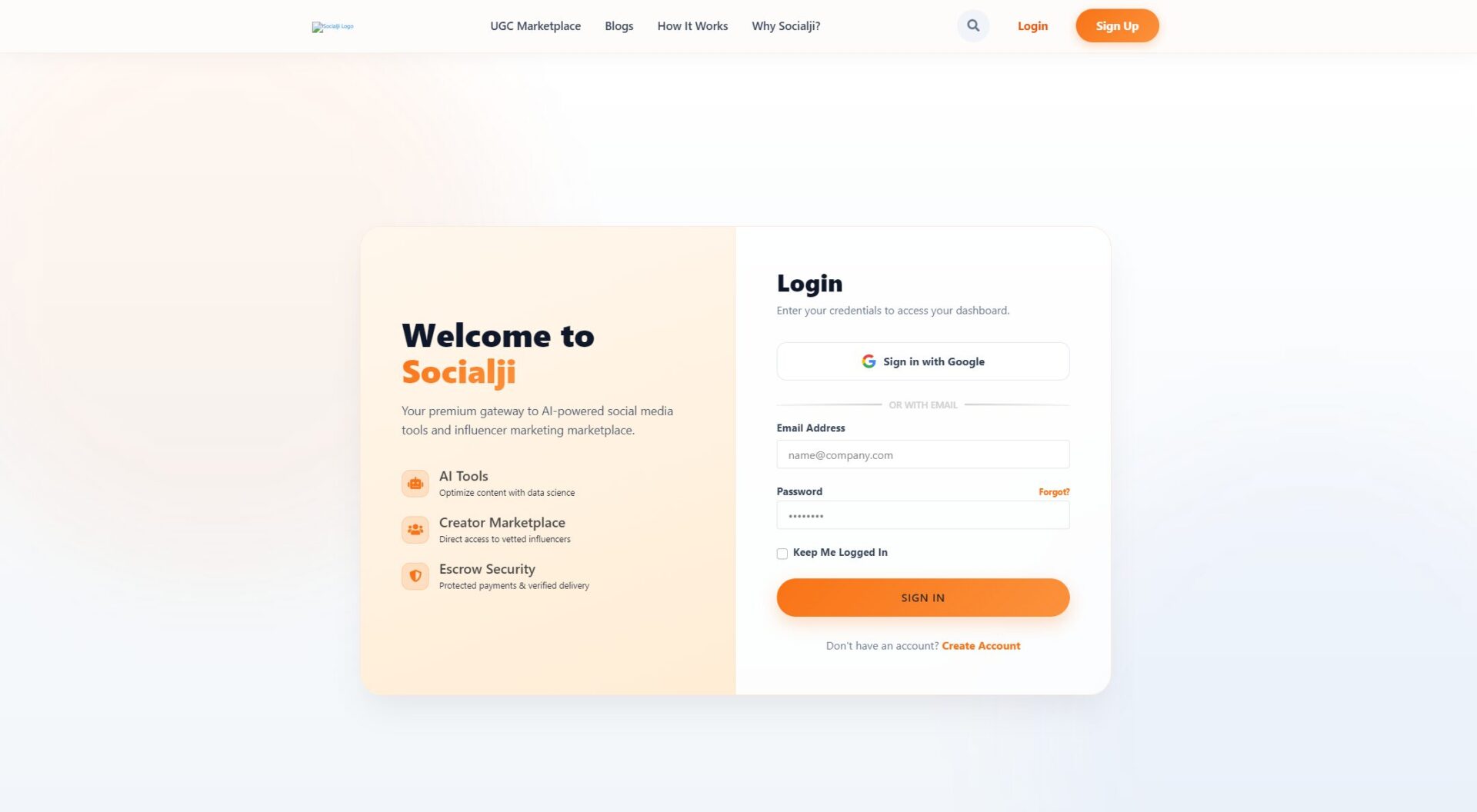 Socialji.com注册登录页