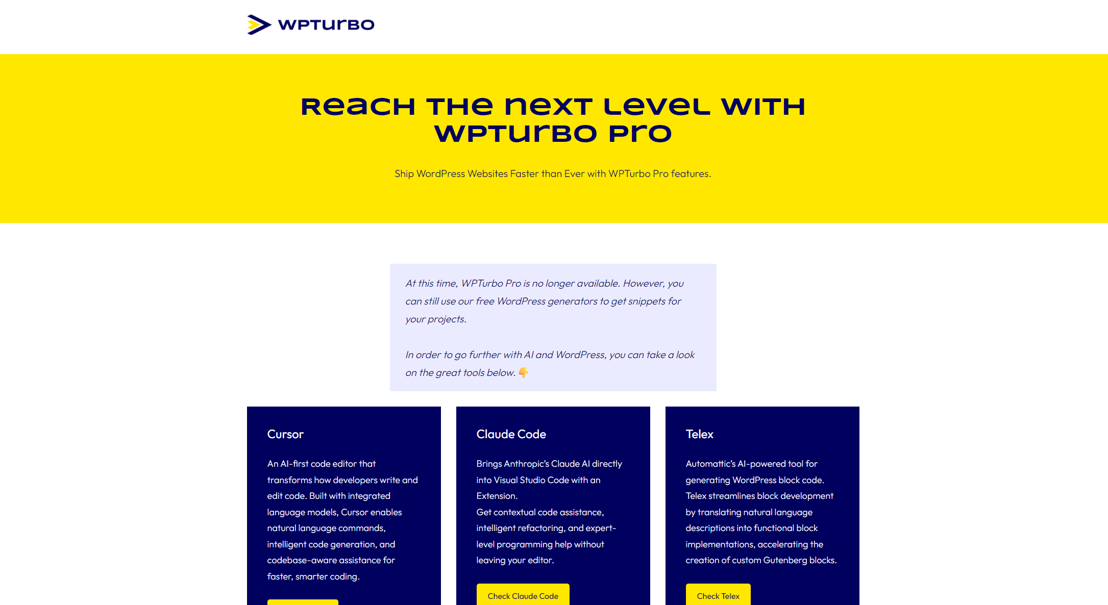 WPTurbo pro介绍页