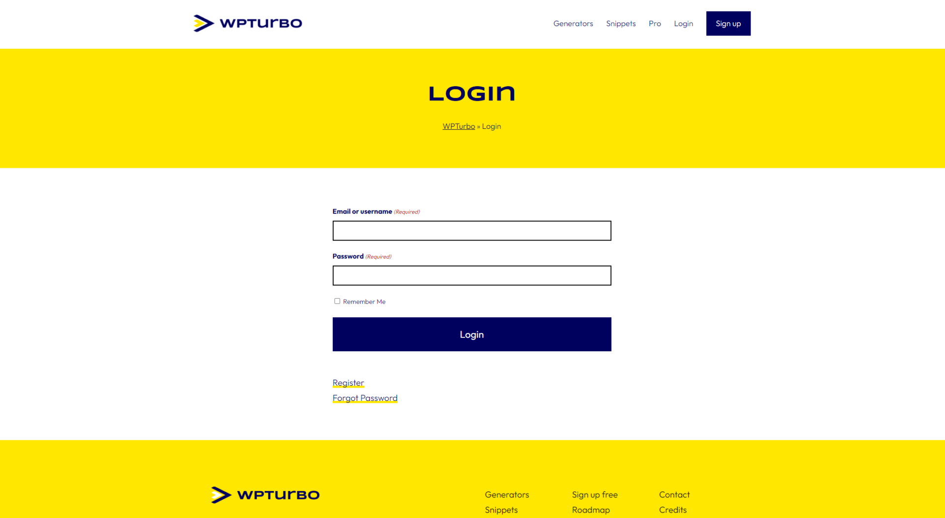 WPTurbo注册登录页