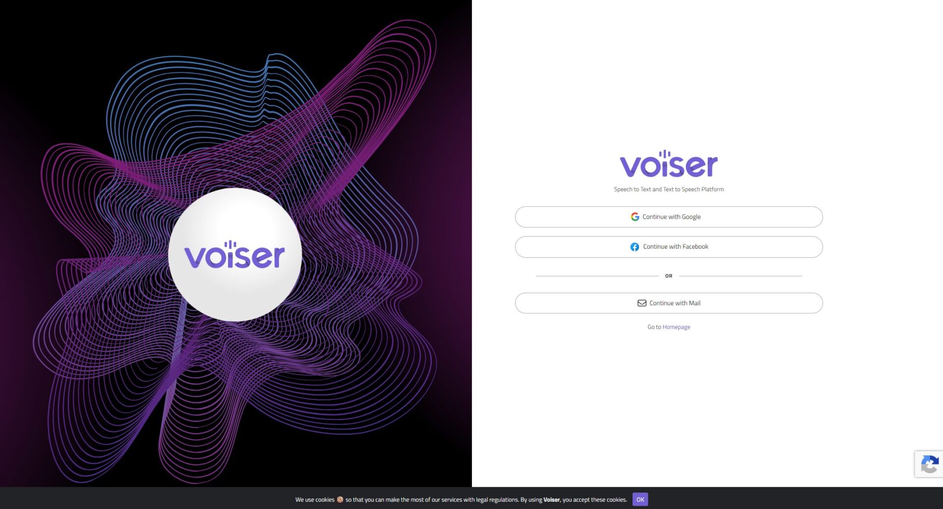 Voiser注册登录页
