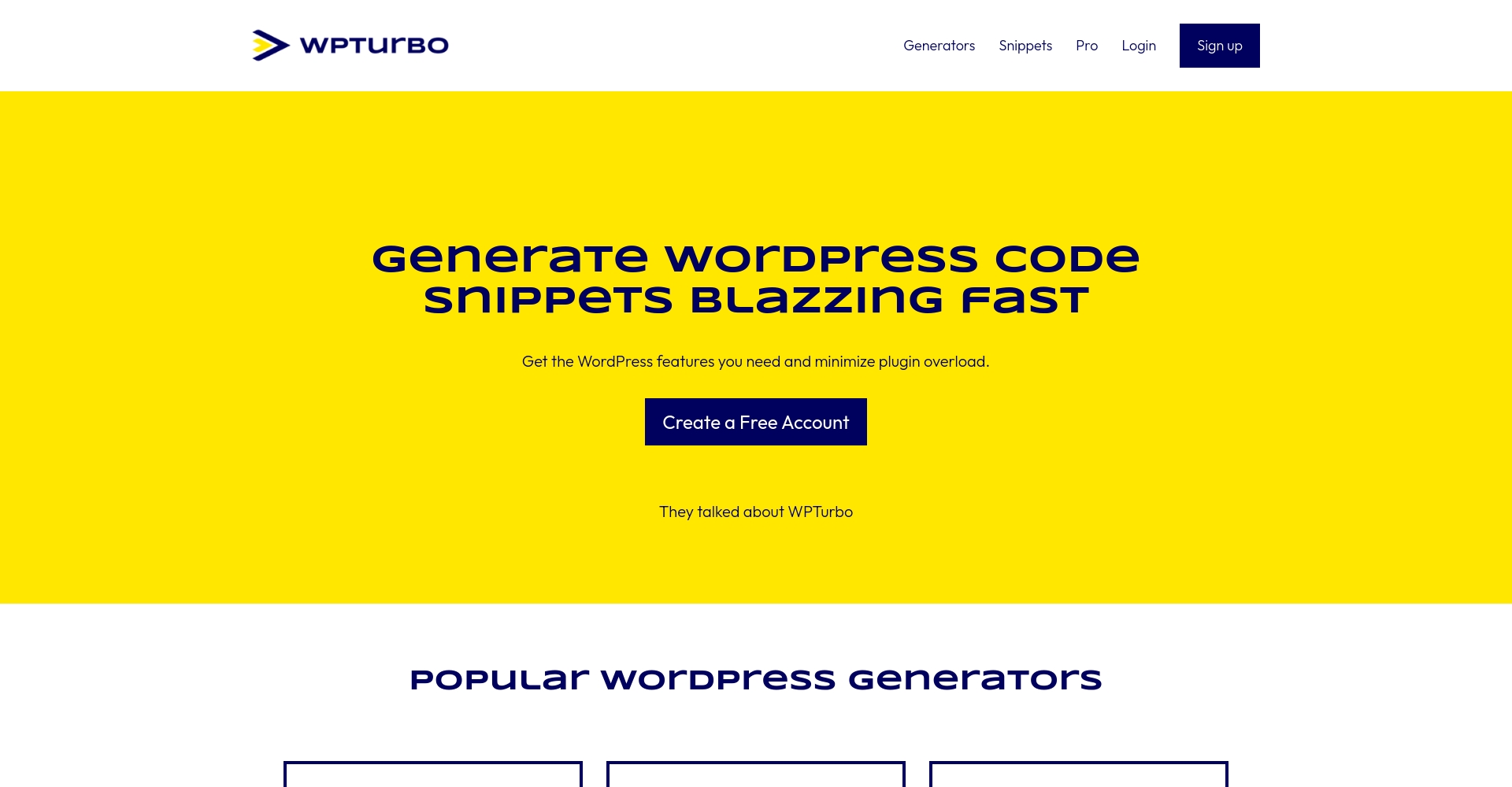 WPTurbo官网首页