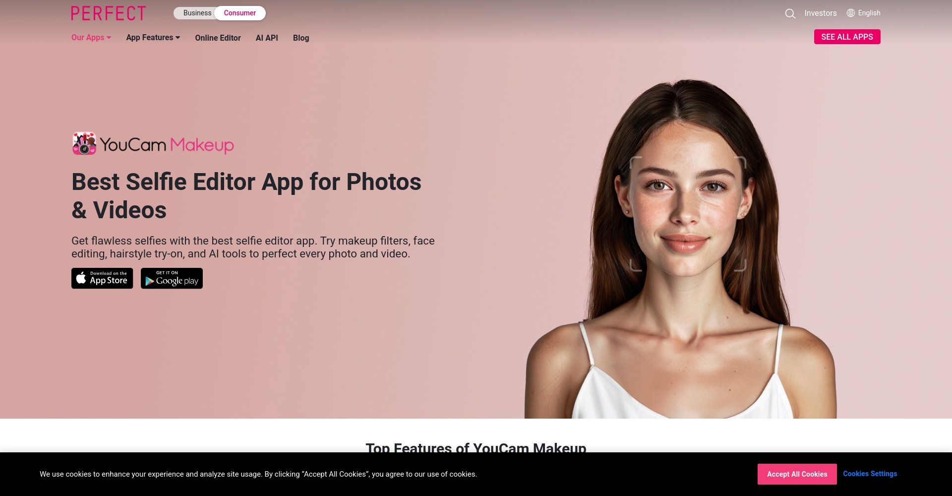 YouCam Makeup妆容试用界面