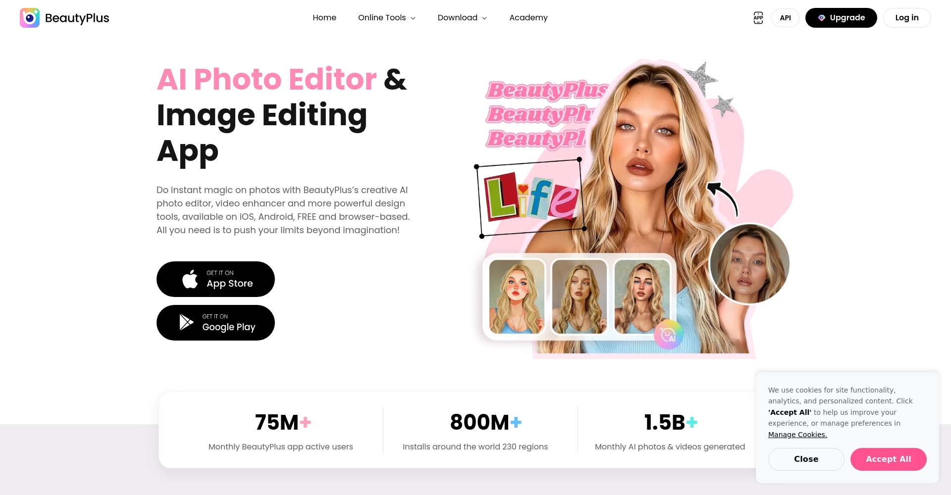 BeautyPlus脸型分析界面