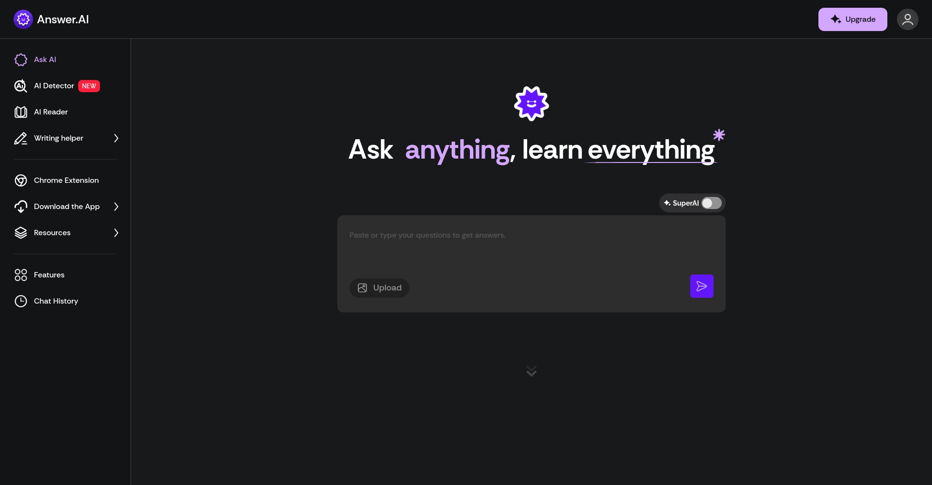 ANSWER.AI官方网站首页截图