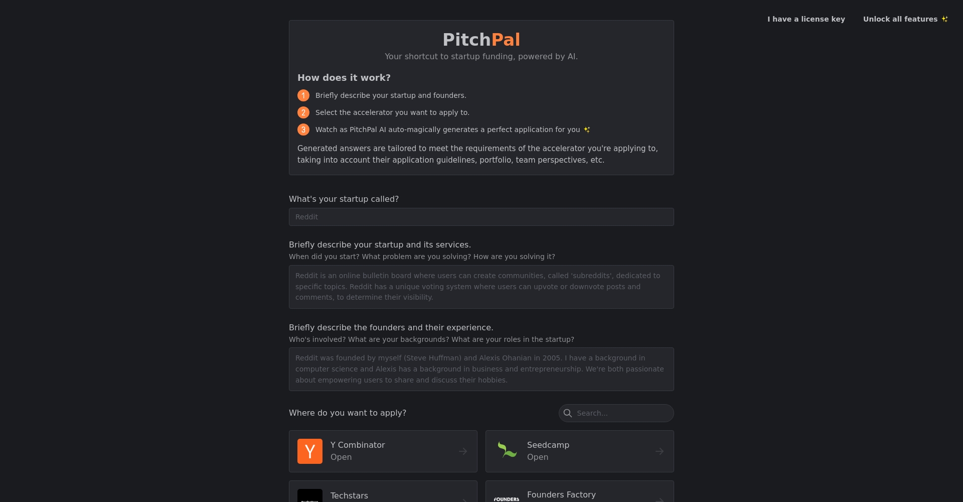 PitchPal官网截图