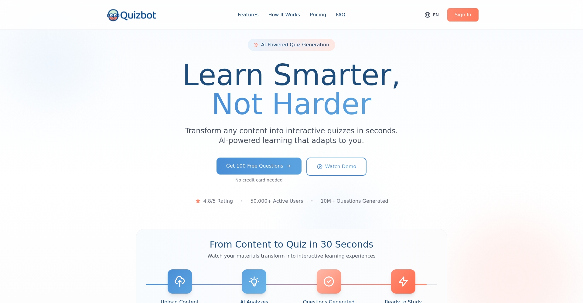 Quizbot ai官方网站截图