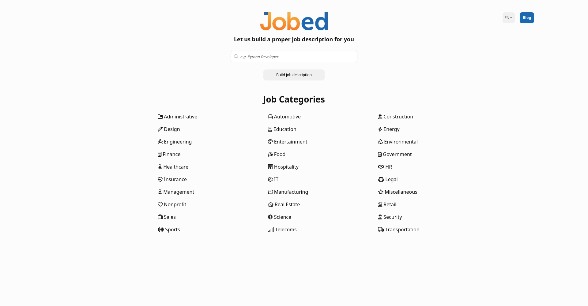 Jobed官网截图
