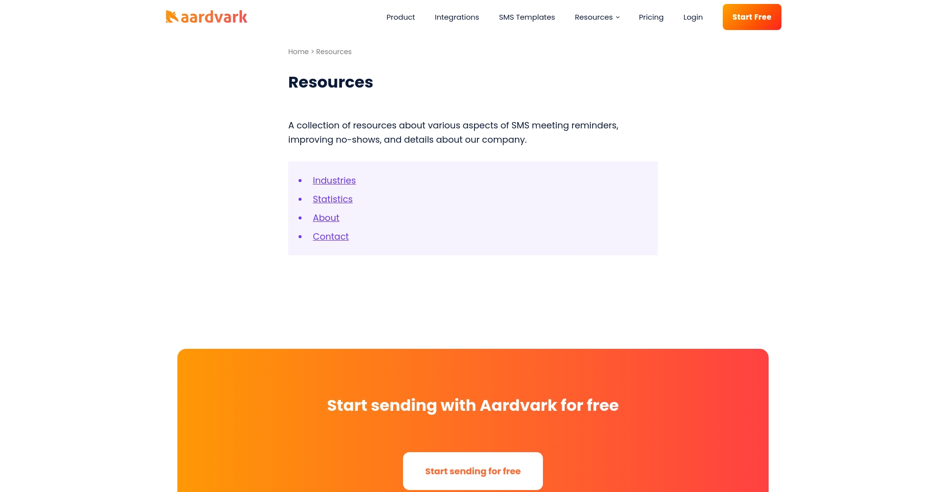 Aardvark API文档页面截图