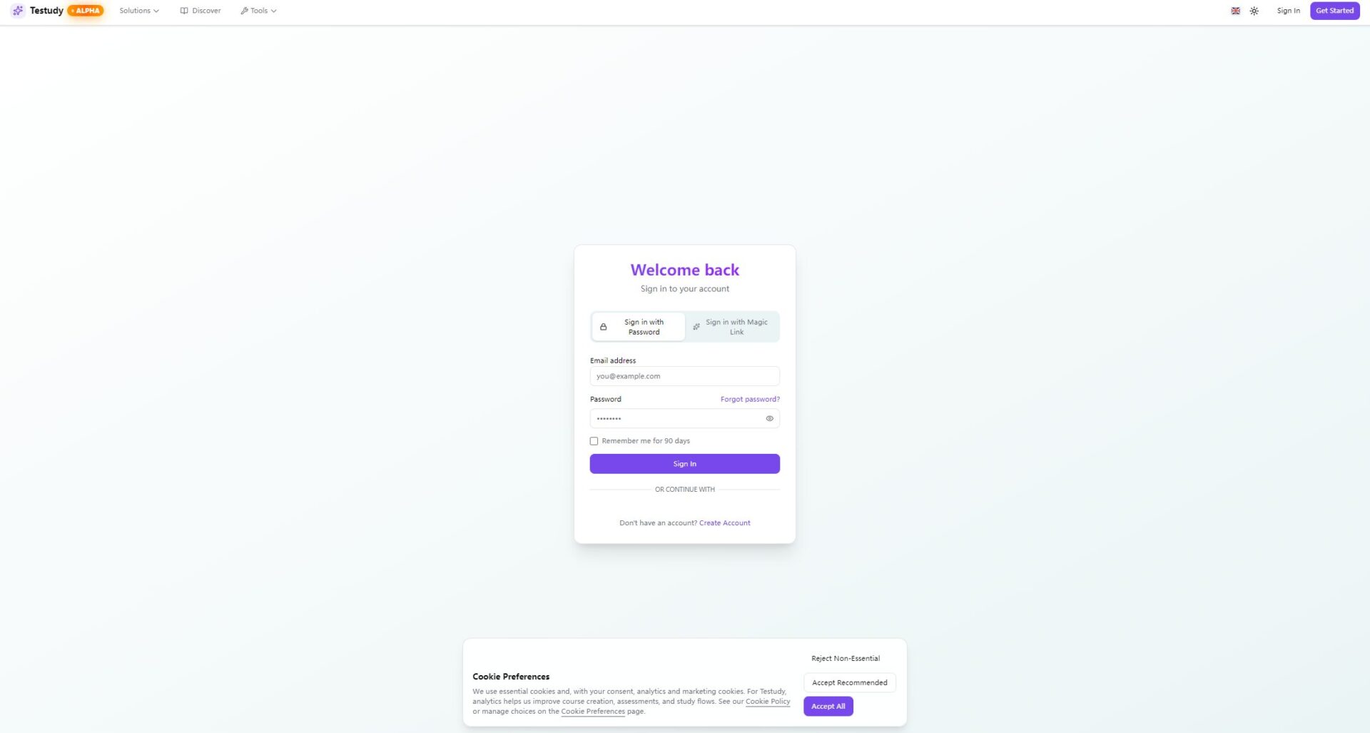 Testudy注册登录页