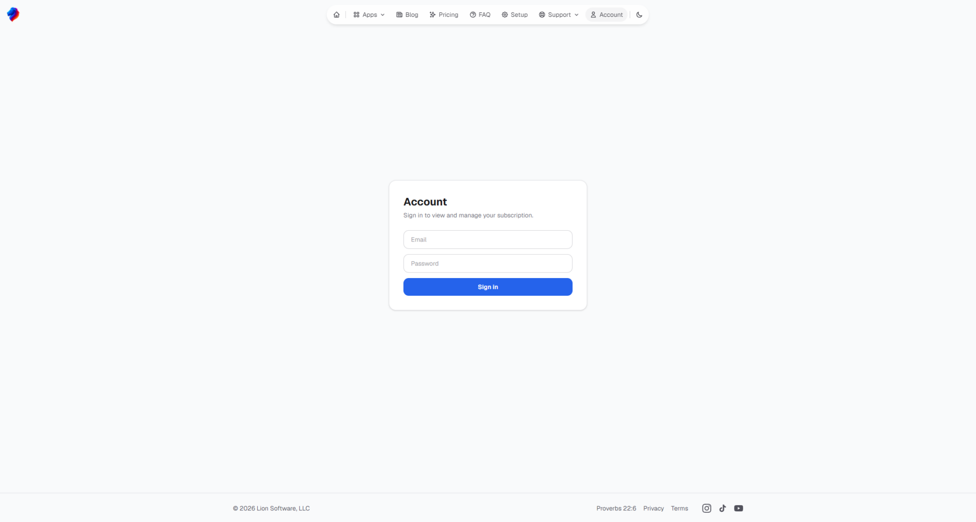Lion Accountability注册登录页