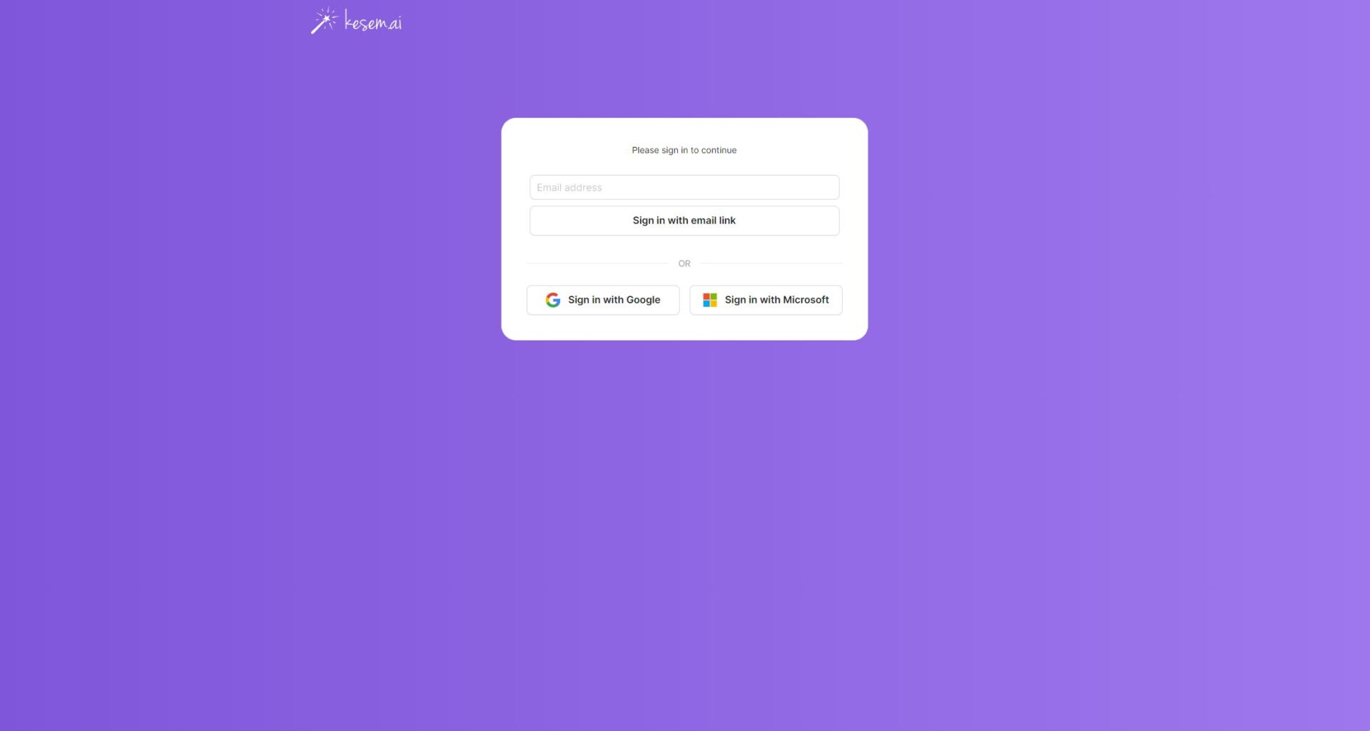 Kesem AI注册登录页
