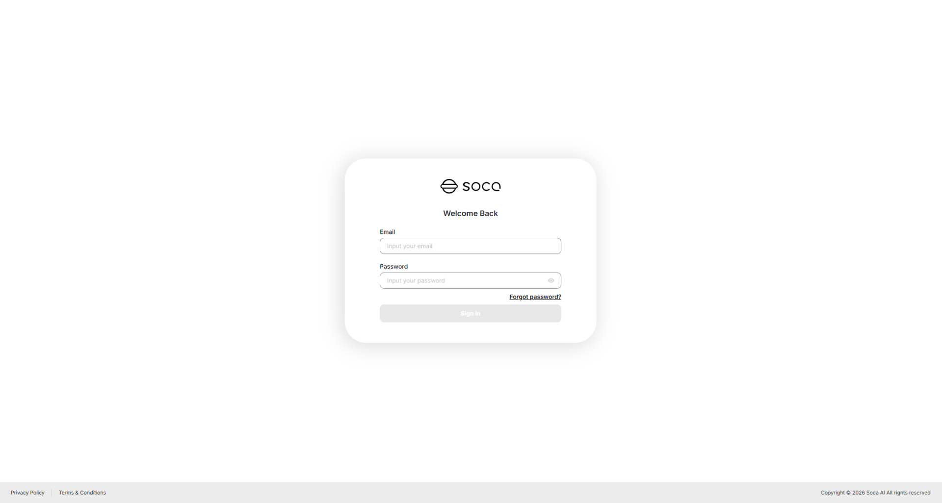 Soca AI注册登录页